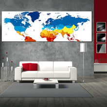 Load image into Gallery viewer, world  map  canvas  wall  art  detailed  world  map  canvas  artwork  colorful  map  of  continents  1  piece  canvas  print For Living Room
